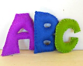 Alphabet Felt Letters, Personalize, All Natural and Eco Friendly, Waldorf Soft Plush Toy Set, Choose Your Letters, Back To School