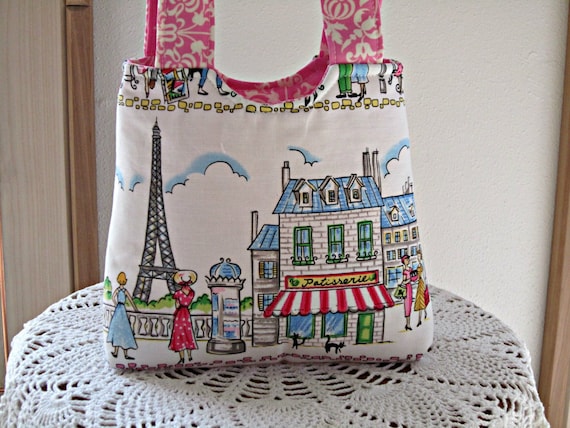 Tote Purse Boutique  Child Bag Paris Cafe Rouge Made in USA