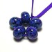 Handmade Lampwork Glass Beads in Dark Violet Purple - Purple Violet Blues set of 5