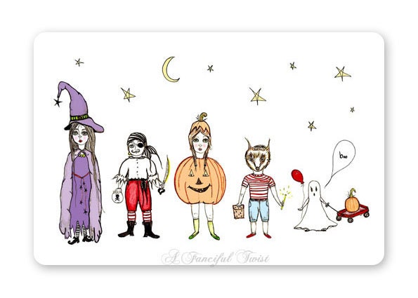 Trick or Treaters - 5 Postcard set