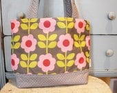 Diaper Bag by PETUNIAS Reversible Large FLOWER  - tote bag purse market tote laptop gym sack gift baby shower nappy everyday ready to ship