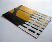 Picket Fence and Tire Swing original art ATC  ACEO