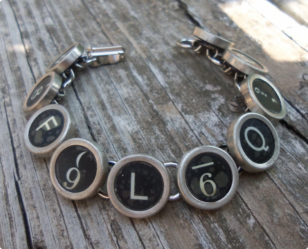 Vintage Typewriter Key Bracelet