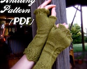 Bittersweet Greens Fingerless gloves knitting pattern -- PDF document / instant digital download