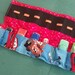 Car Travel Caddy Roll Up for 6 Matchbox or Hotwheels size cars - Blue CARS Lightning McQueen / Mater / Doc fabric