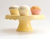 Small Cake Stand - 7 inch -  Yellow
