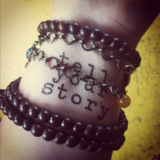 tell your story . a temporary tattoo set