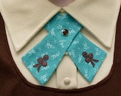 Lady Tie - Turquoise & Brown - Lace Flower Adornments