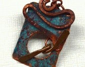 Hammered Rustic Copper Toggle Clasp