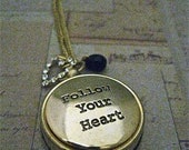Compass Necklace Follow Your Heart with Flair Open Face