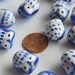 10 Midnight Blue Misfit Owl Beads