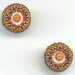 Beaded Post Earrings . Goldstone Mother of Pearl . Honey Caramel . Beadwoven Nest - Keep an Eye on Her Series by enchantedbeads on Etsy