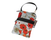 iPhone 5 Case iPhone 4 Case iPod Case Blackberry Case Camera Case / Plus extra zipper pocket - Fast Shipping - Poppy Love Fabric