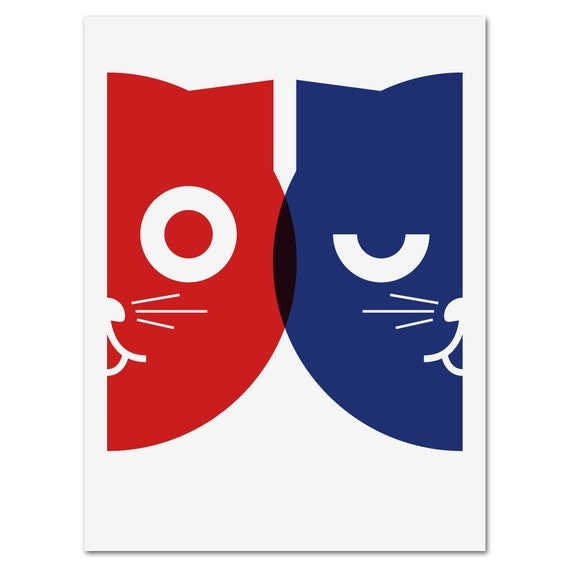 Pop Art Print - Dueling Watson the Cat - Hand Screen Printed