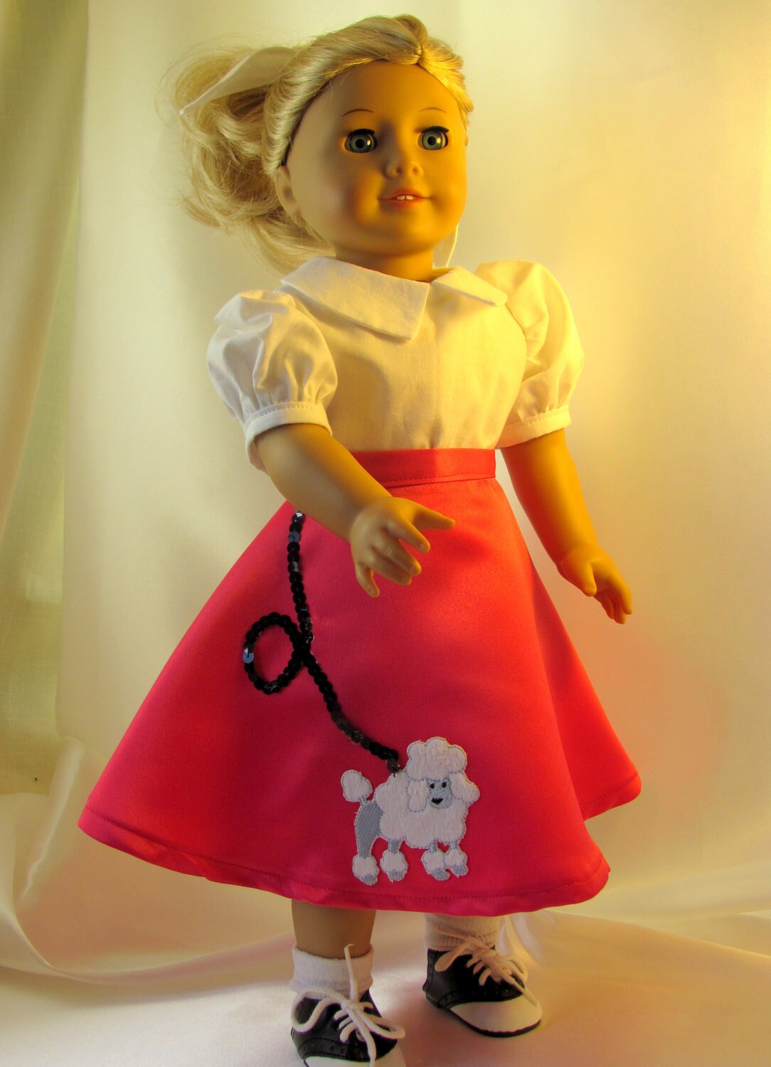 Poodle Skirt Outfit for 18 inch dolls by jillsfabricdesigns