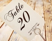 Rounded Corner Vintage Table Numbers - Fancy Style