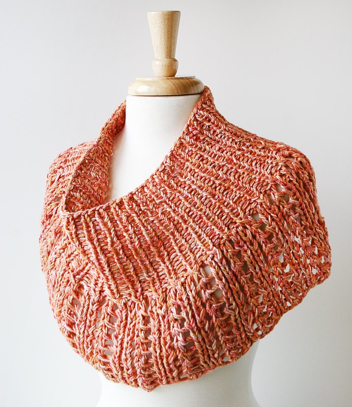 Women Fashion - Knit Capelet - Cotton Knit Shoulder Wrap - Shrug Bolero Alternative - Summer Melange