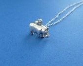 sterling silver hippopotamus necklace gift for her hippo
