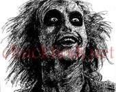 Print 8x10" - Beetlejuice - Horror Comedy Tim Burton Gothic Halloween Dark Art Funny Spooky Creepy Classic Portrait Pop Art