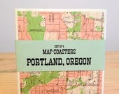 Custom Vintage Map Coasters - set of 4