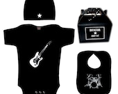 Punk Rock Baby 80's GIFT SET You choose Images - Guitar Drums Headphones Skull etc