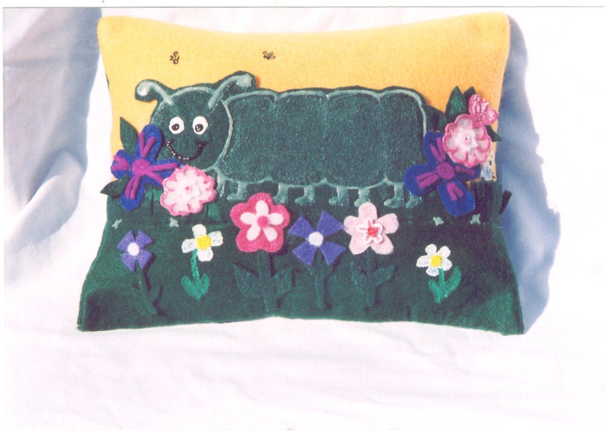 Glow In The Dark Caterpillar Children's Pillow
