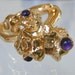 Salt and Broom Cast Gold Nugget Ring with Amethyst