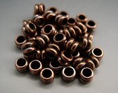 Naos - Mykonos Greek Beads (50) - Solid Bronze TINY YoYo Tubes Heishi Spacers - 3mm
