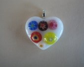 Fused Glass Heart Pendant, Valentines Day, Heart Pendant, Fused Glass Pendant, Valentine Jewelry,