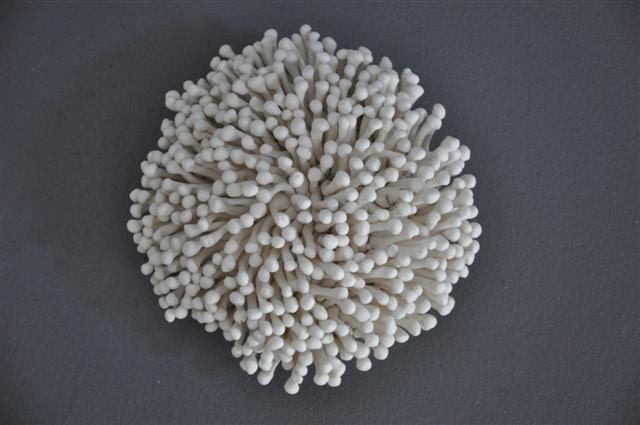 Enoki - Round Porcelain Textured Wall Tile - Modern Contemporary Wall Decor Art Sculpture