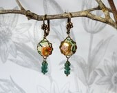 petite chinoise - tin, brass and green apatite earrings