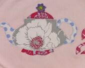 Personalized Baby Blanket in Color Light Pink with Teapot and Teacup