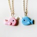 Best Friends Pink and Blue Narwhal Necklaces