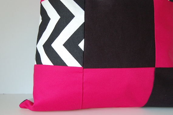 Tote Pink Black Blocks - Shoulder Bag