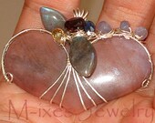M-ixes OOAK - Signature Heart Wrap Pendant - Rhodonite and Various Gems -