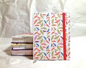 Coptic Stitch Handmade Journal with Elastic Band and Bookmark - Autumn Leaves 2