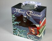 Merry Christmas 7-inch Vinyl 45 Record Case - Handmade from Recycled Records
