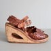 1970s vintage cut out wedge sandals / size 7.5