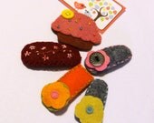 Sale - Wool Felt Hair Clips