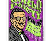 World Party Karl Wallinger concert poster, silkscreen Columbus Ohio gigposter psychedelic screenprint.