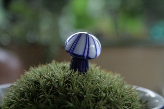 Artisan glass lampwork fairy garden mushroom ... Fungus amongus ... by simply cindy