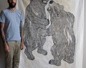 HUGS the gigantic hand screen print
