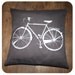 Bicycle Pillow Cover 16x16'' Grey
