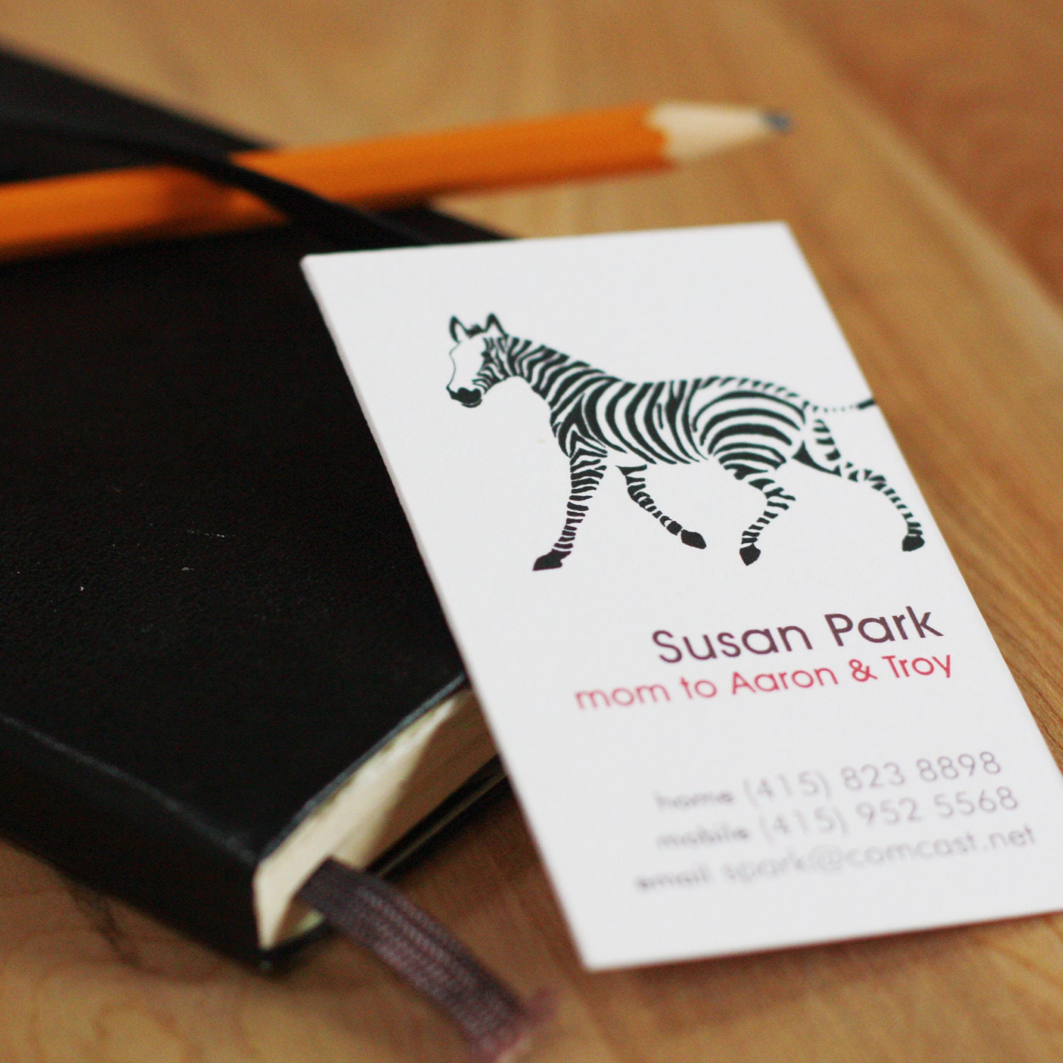 Animal Silhouette Calling Cards - 5 designs in a set of 100