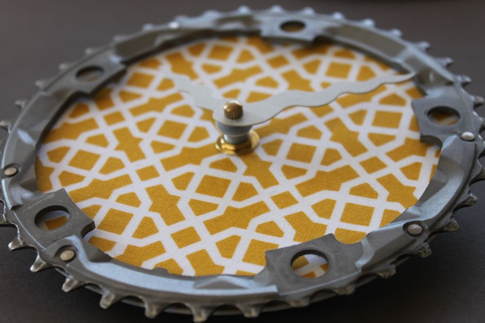 bicycle clock - geometrical yellow