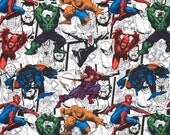Women's Full Skirt Made From Superhero Fabric - Spiderman, Black Cat Hulk, Hawkeye, Beast, Daredevil, Thing, X-Men, Fantastic 4 Avengers