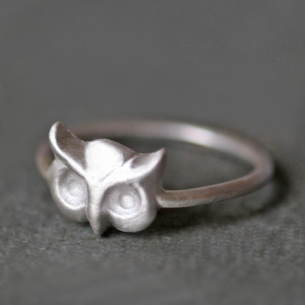 Owl Ring in Sterling Silver