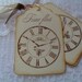 Time Flies Clock Tags Handmade Gift Tags Favor Tags Stamped