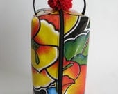 Oilcloth Toiletry/Travel Case - Black Tehuana