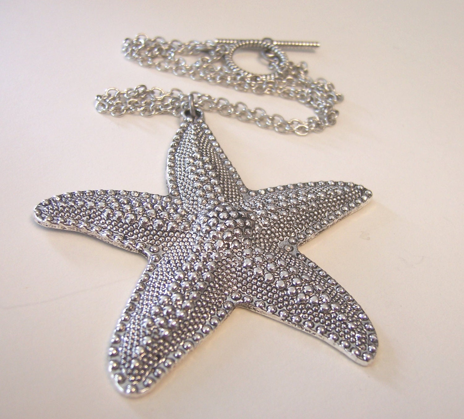 Antique Silver Starfish Necklace